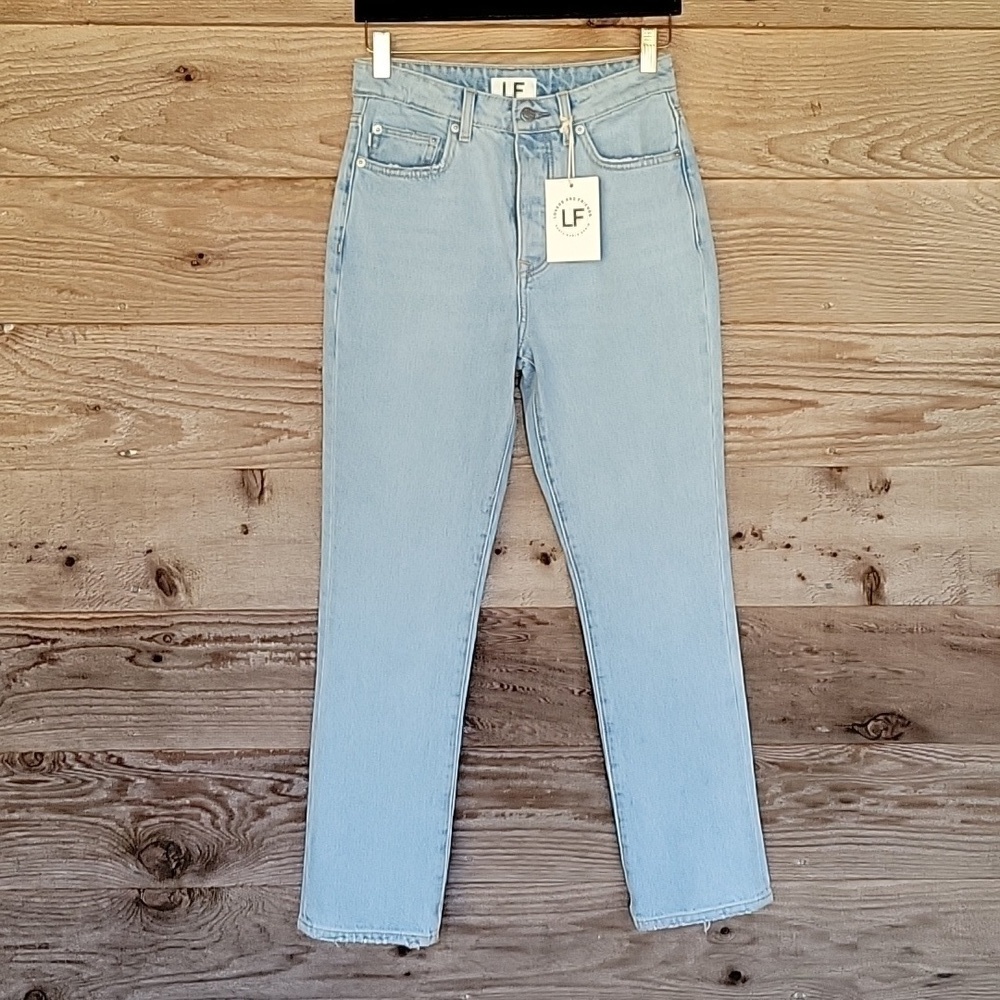 Lovers + Friends Size 25 Reece High Rise Slim Straight Jeanse in Palms NWT